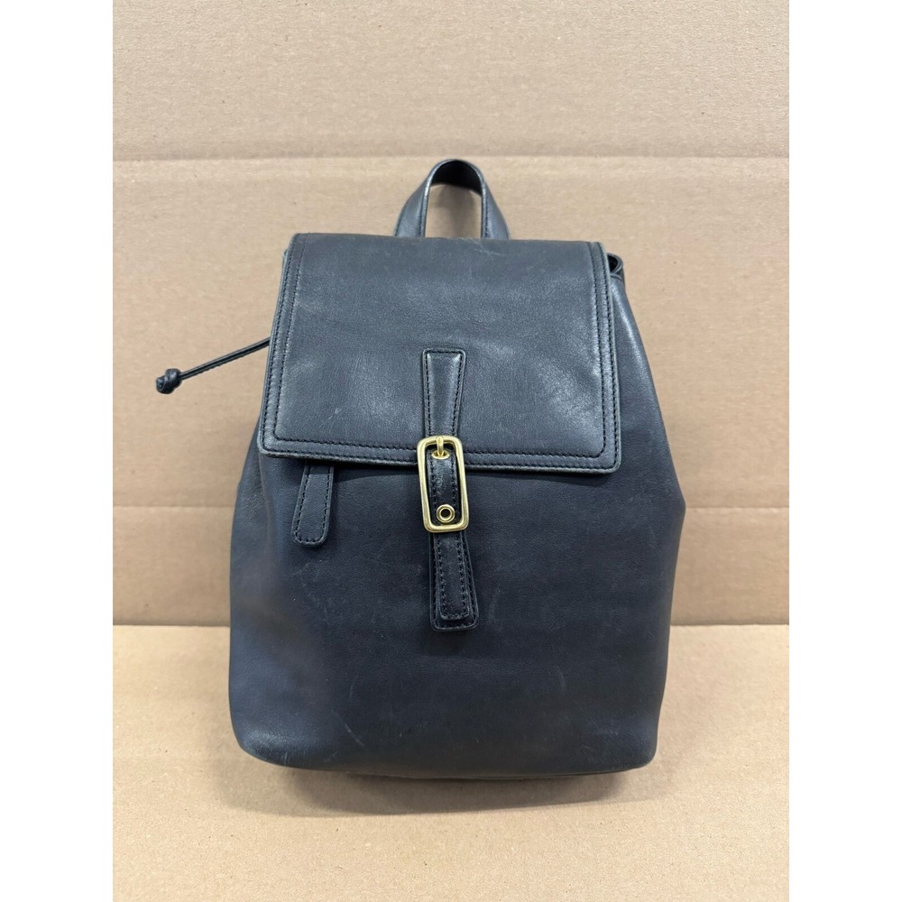 VTG Coach Black Leather Legacy‎ Backpack Gold Hardware Hang Tag 9858